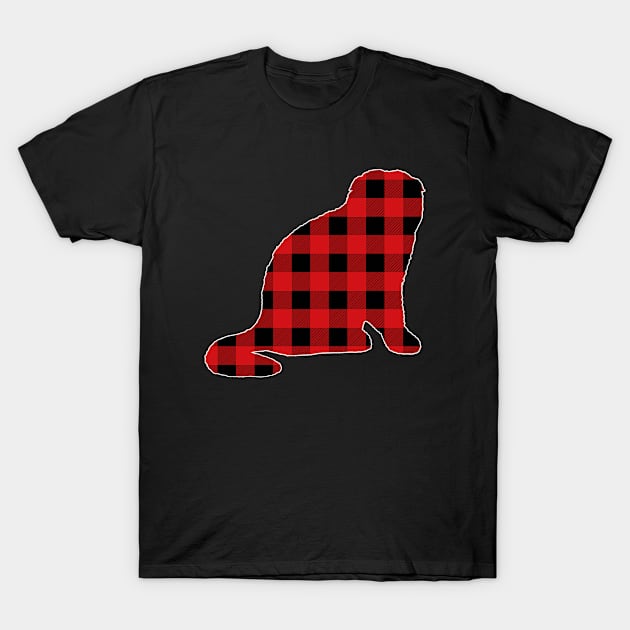 Scottish Fold Cat Lover Buffalo Plaid Pattern T-Shirt by BlueTodyArt